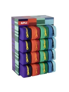   APLI Tolltartó, display, cipzáras, szilikon, kétszínű, APLI "Vibrant", vegyes színek