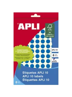   APLI Etikett, 10 mm kör, kézzel írható, színes, APLI, kék, 1008 etikett/csomag