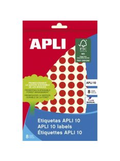   APLI Etikett, 10 mm kör, kézzel írható, színes, APLI, piros, 1008 etikett/csomag