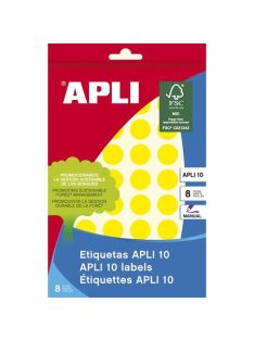   APLI Etikett, 16 mm kör, kézzel írható, színes, APLI, sárga, 432 etikett/csomag
