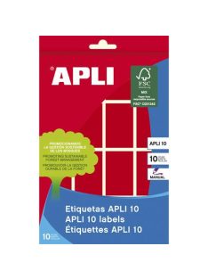   APLI Etikett, 25x40 mm, kézzel írható, színes, kerekített sarkú, APLI, piros, 128 etikett/csomag