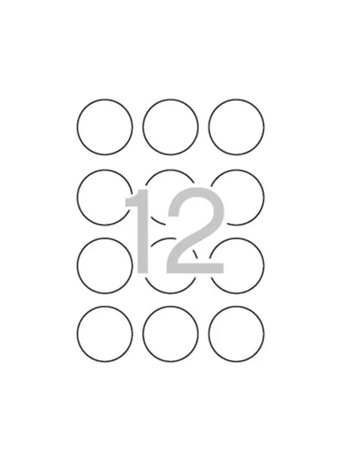 APLI Etikett, 60 mm kör, színes, APLI, neon sárga, 240 etikett/csomag