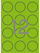 APLI Etikett, 60 mm kör, színes, APLI, neon zöld, 240 etikett/csomag