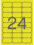 APLI Etikett, 64x33,9 mm, színes, kerekített sarkú, APLI, neon sárga, 480 etikett/csomag