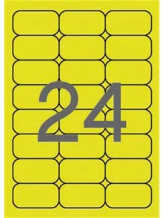   APLI Etikett, 64x33,9 mm, színes, kerekített sarkú, APLI, neon sárga, 480 etikett/csomag