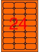 APLI Etikett, 64x33,9 mm, színes, kerekített sarkú, APLI, neon narancs, 480 etikett/csomag