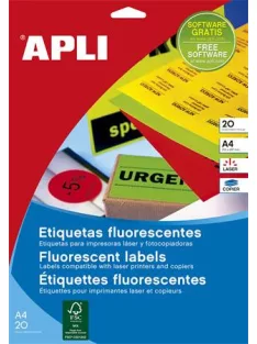   APLI Etikett, 64x33,9 mm, színes, kerekített sarkú, APLI, neon narancs, 480 etikett/csomag