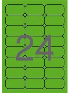   APLI Etikett, 64x33,9 mm, színes, kerekített sarkú, APLI, neon zöld, 480 etikett/csomag
