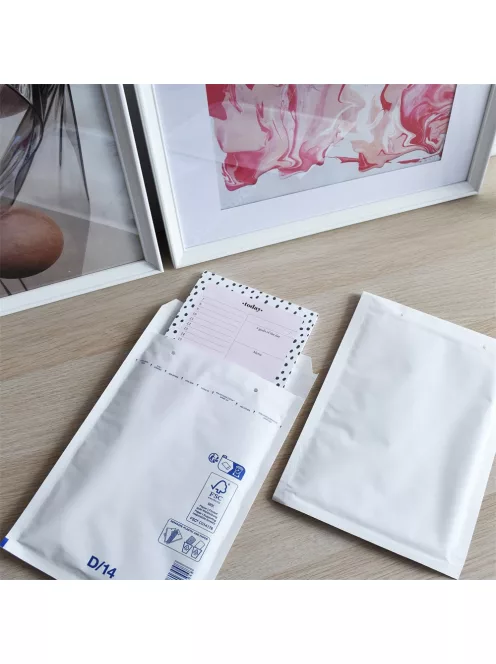 Légpárnás tasak 14/D szilikon külső méret 200x275mm, belső méret 180x265mm, Bluering® fehér