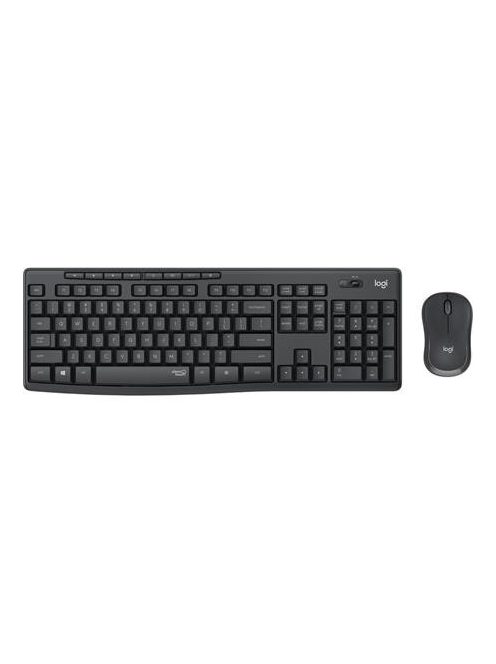 LOGITECH Egér- és billentyűzet készlet, vezeték nélküli, USB, LOGITECH, "MK295", grafitszürke