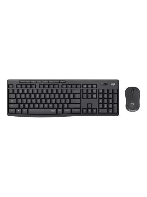 LOGITECH Egér- és billentyűzet készlet, vezeték nélküli, USB, LOGITECH, "MK295", grafitszürke
