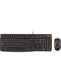   LOGITECH Egér- és billentyűzet készlet, vezetékes, USB, LOGITECH "MK120", fekete