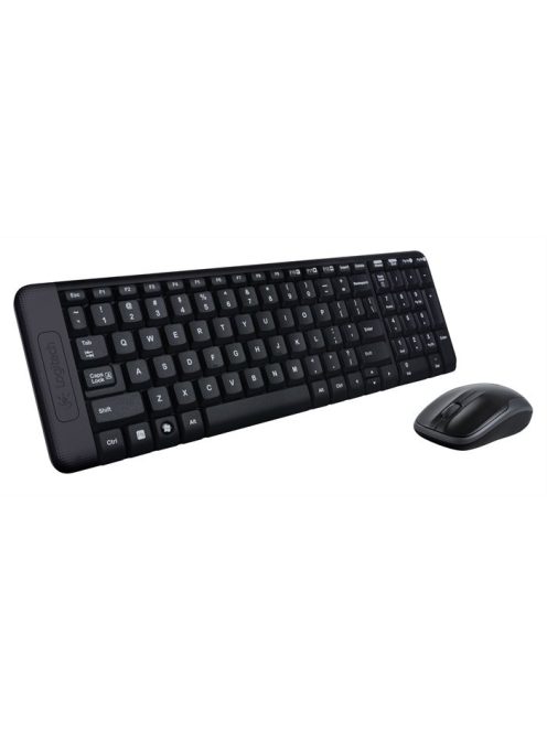 LOGITECH Egér- és billentyűzet készlet, vezeték nélküli, USB, HUN, LOGITECH "MK220", fekete