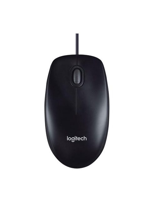 LOGITECH Egér, vezetékes, optikai, normál méret, USB, LOGITECH "M100", fekete