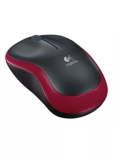   LOGITECH Egér, vezeték nélküli, optikai, közepes méret, USB, LOGITECH "M185", piros