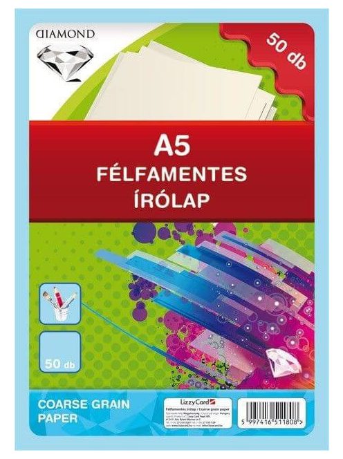 Írólap A/5, félfamentes, 50 lap/csomag