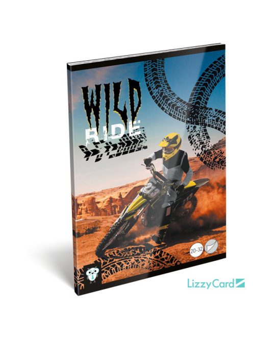 Lizzy Card motor mintás tűzött füzet A/5, 32 lap sima, Wild Ride