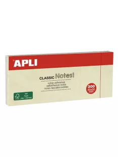   APLI Öntapadó jegyzettömb, 40x50 mm, 3x100 lap, APLI "Classic", sárga