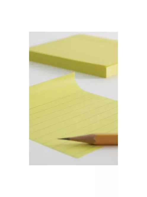 APLI Öntapadó jegyzettömb, vonalas, 100x150 mm, 100 lap, APLI "Classic", sárga