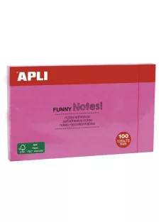   APLI Öntapadó jegyzettömb, 125x75 mm, 100 lap, APLI "Funny", pink