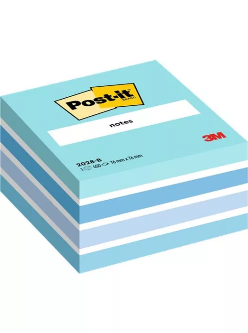 3M POSTIT Öntapadó jegyzettömb, 76x76 mm, 450 lap, 3M POSTIT, aquarell kék