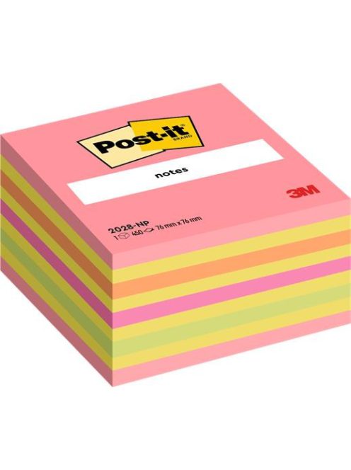 3M POSTIT Öntapadó jegyzettömb, 76x76 mm, 450 lap, 3M POSTIT, lollipop pink