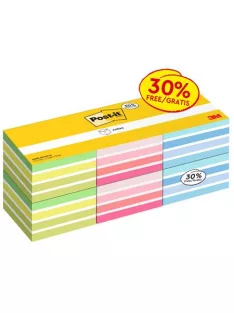   3M POSTIT Öntapadó jegyzettömb, 76x76 mm, 6x450 lap, 3M POSTIT,  vegyes színek