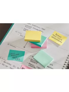   3M POSTIT Öntapadó jegyzettömb, 51x51 mm, 400 lap, 3M POSTIT, ultra színek