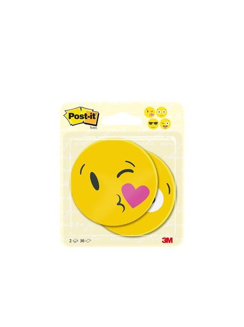 3M POSTIT Öntapadó jegyzettömb, 2x30 lap, 70x70 mm, 3M POSTIT "Emoji", vegyes figurák