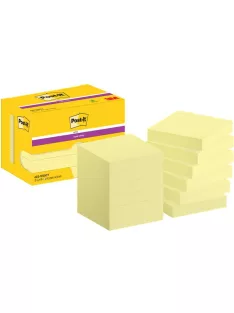   3M POSTIT Öntapadó jegyzettömb csomag, 48x48 mm, 12x90 lap, 3M POSTIT "Super Sticky", sárga