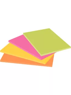   3M POSTIT Öntapadó jegyzettömb, 152x101 mm, 4x45 lap, 3M POSTIT "Super Sticky", vegyes színek