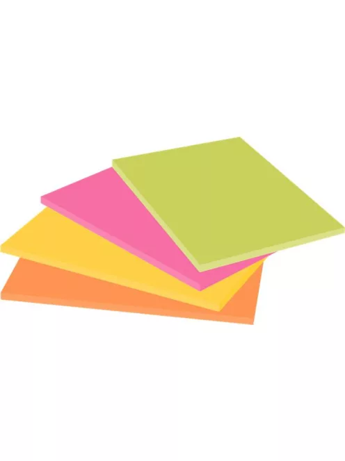3M POSTIT Öntapadó jegyzettömb, 152x101 mm, 4x45 lap, 3M POSTIT "Super Sticky", vegyes színek