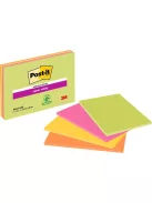 3M POSTIT Öntapadó jegyzettömb, 152x101 mm, 4x45 lap, 3M POSTIT "Super Sticky", vegyes színek