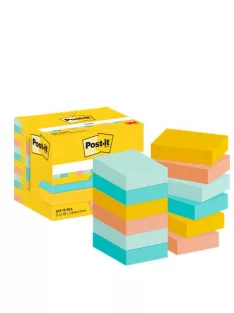   3M POSTIT Öntapadó jegyzettömb, 38x51 mm, 12x100 lap, 3M POSTIT "Beachside", vegyes színek