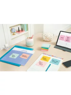   3M POSTIT Öntapadó jegyzettömb, 38x51 mm, 12x100 lap, 3M POSTIT "Beachside", vegyes színek