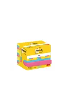 3M POSTIT Öntapadó jegyzettömb, 38x51 mm, 12x100 lap, 3M POSTIT "Energetic", vegyes színek