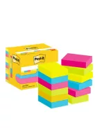 3M POSTIT Öntapadó jegyzettömb, 38x51 mm, 12x100 lap, 3M POSTIT "Energetic", vegyes színek