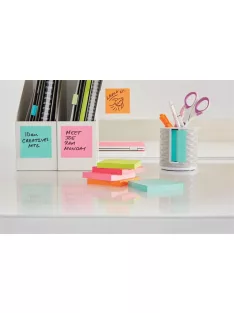  3M POSTIT Öntapadó jegyzettömb, 76x76 mm, 6x100 lap, 3M POSTIT "Beachside", vegyes színek