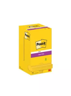   3M POSTIT Öntapadó jegyzettömb, 76x76 mm, 12x90 lap, 3M POSTIT "Super Sticky", ultra sárga