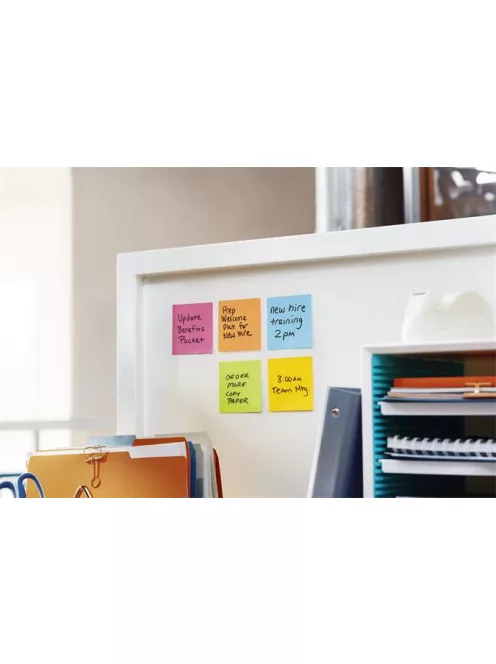 3M POSTIT Öntapadó jegyzettömb, 76x76 mm, 12x90 lap, 3M POSTIT "Super Sticky", ultra sárga