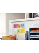 3M POSTIT Öntapadó jegyzettömb, 76x76 mm, 6x90 lap, 3M POSTIT "Super Sticky", "Carnival", vegyes színek
