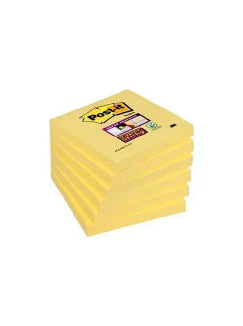 3M POSTIT Öntapadó jegyzettömb, 76x76 mm, 90 lap, 3M POSTIT "Super Sticky", kanári sárga