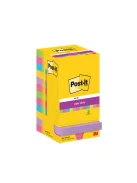 3M POSTIT Öntapadó jegyzettömb, 76x76 mm, 12x90 lap, 3M POSTIT "Super Sticky", vegyes
