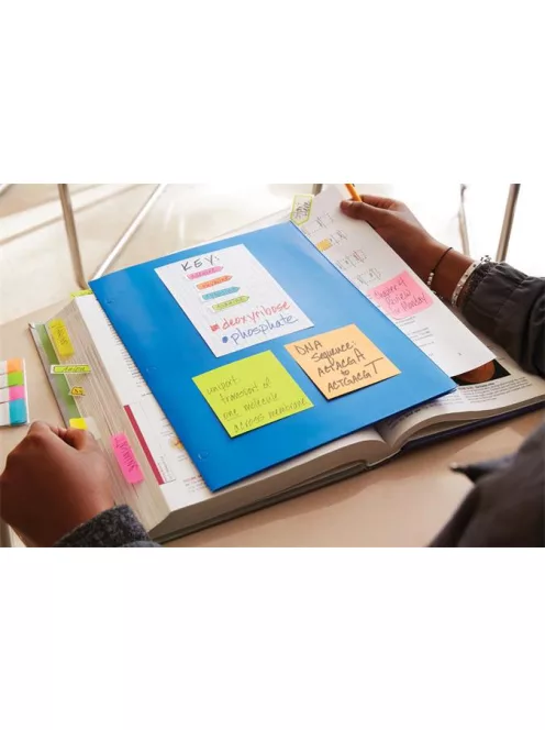 3M POSTIT Öntapadó jegyzettömb, 76x76 mm, 6x100 lap, 3M POSTIT "Energetic", vegyes színek