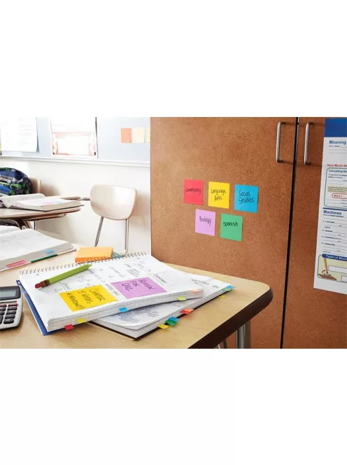 3M POSTIT Öntapadó jegyzettömb, 76x127 mm, 5x90 lap, 3M POSTIT "Super Sticky Boots", vegyes színek