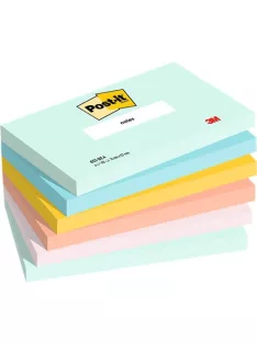   3M POSTIT Öntapadó jegyzettömb, 76x127 mm, 6x100 lap, 3M POSTIT "Beachside", vegyes színek