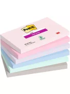 3M POSTIT Öntapadó jegyzettömb, 76x127 mm, 6x90 lap, 3M POSTIT "Super Sticky Soulful", vegyes színek