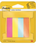 3M POSTIT Jelölőcímke, papír, 4x50 lap, 15x50 mm, 3M POSTIT "Poptimistic", vegyes