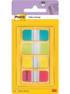   3M POSTIT Jelölőcímke, műanyag, megerősített, 4x10 lap, 16x38 mm, 3M POSTIT, vegyes színek