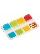 3M POSTIT Jelölőcímke, műanyag, megerősített, 4x10 lap, 16x38 mm, 3M POSTIT, vegyes színek